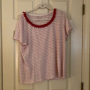 Red and White Stripe Shirt from Talbots
